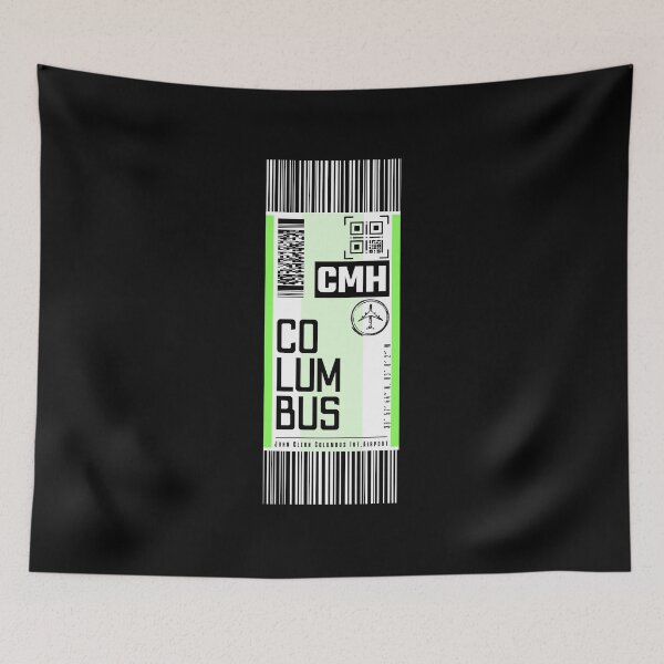 Item preview, COLUMBUS CMH classic luggage tag airport stickers designed and sold by LeddsoDello.