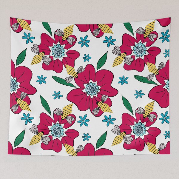 Item preview, Bright Buzzing Bees in the Garden  designed and sold by dKarthdesign.