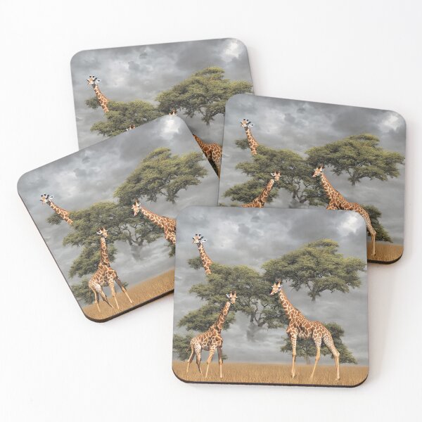 Item preview, giraffes standing in a field designed and sold by David-Howells.