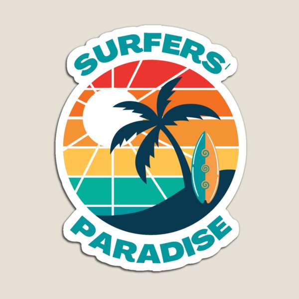 Item preview, Bright Retro Surfers Paradise (Green Text) designed and sold by SurfingLocales.