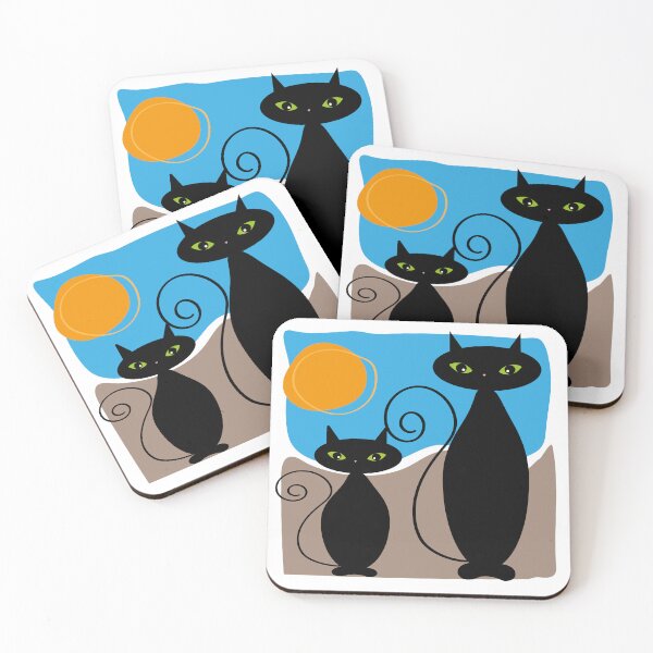 Item preview, Dois gatos pretos paisagem designed and sold by GirlaineSQ.