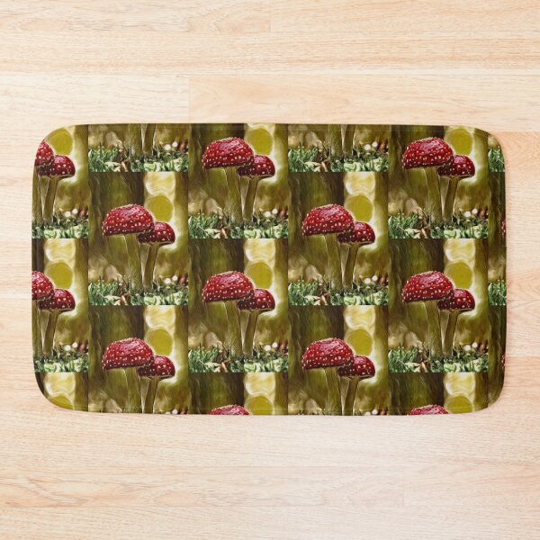 Item preview, Toadstool mushrooms painting designed and sold by OneUpArtDesigns.