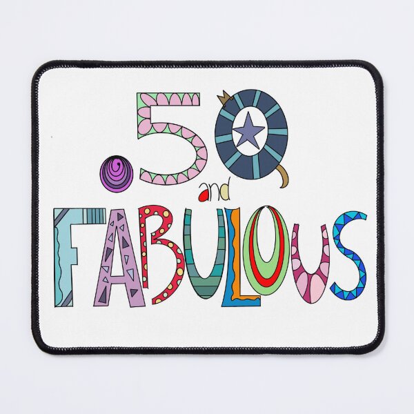 Item preview, 50 and Fabulous Birthday Saying. Colorful. designed and sold by zanydoodles.