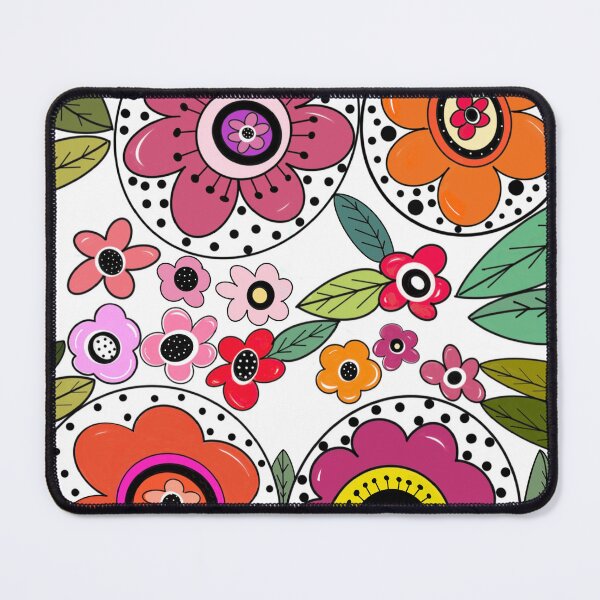 Item preview, Whimsical flowers polka dots colorful  designed and sold by zanydoodles.