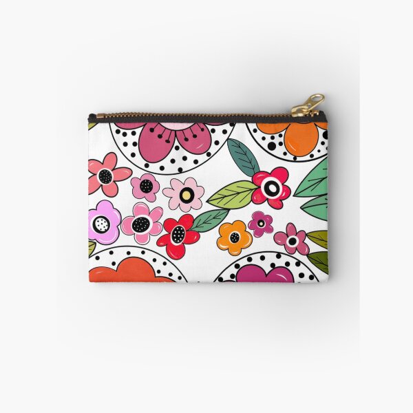Item preview, Whimsical flowers polka dots colorful  designed and sold by zanydoodles.