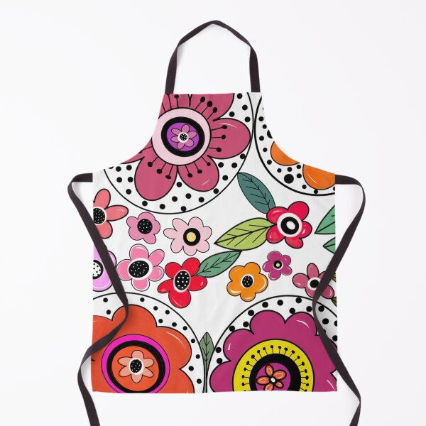 Item preview, Whimsical flowers polka dots colorful designed and sold by zanydoodles.