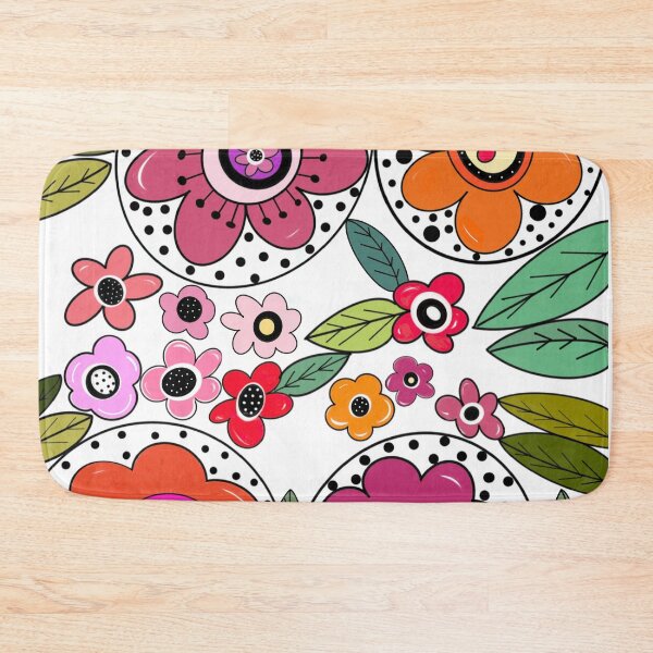 Item preview, Whimsical flowers polka dots colorful  designed and sold by zanydoodles.