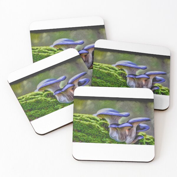 Item preview, Blue mushrooms painting  designed and sold by OneUpArtDesigns.
