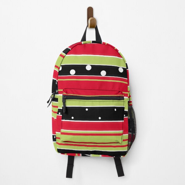 Item preview, Red, Lime Green and Black Stripes w/ White Dots designed and sold by zanydoodles.