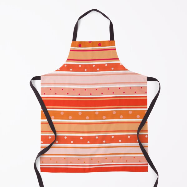 Item preview, Stripe pattern with polka dots. Red, orange, peach shades. designed and sold by zanydoodles.