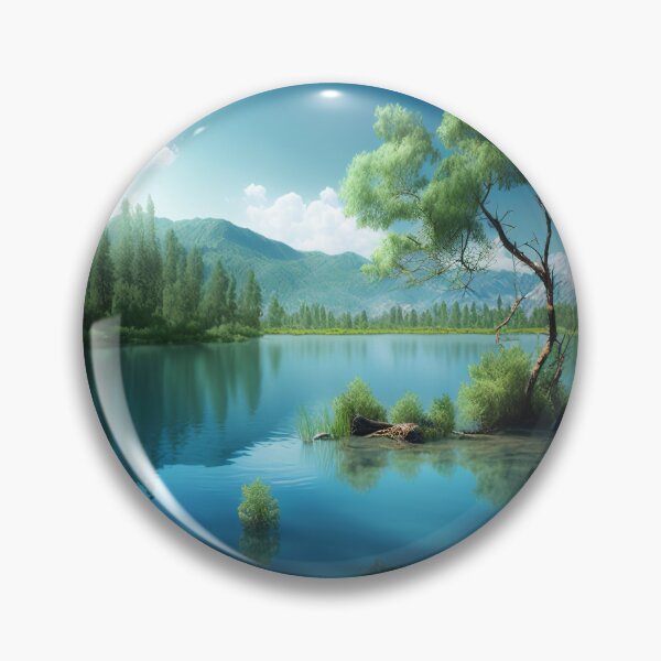 Item preview, Idyllic lake in the middle of untouched nature in the forest designed and sold by Globuwear.