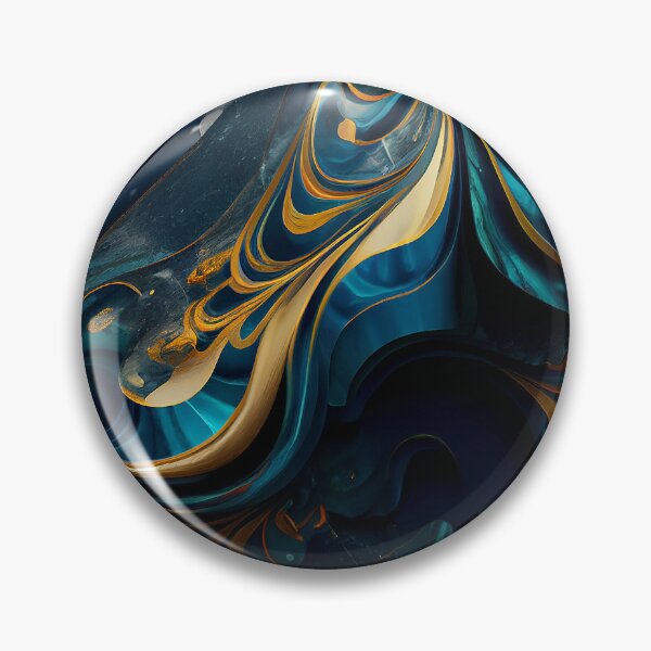 Item preview, Golden Blue and Black Cyber Wave Spherical Design Pattern designed and sold by factory88.