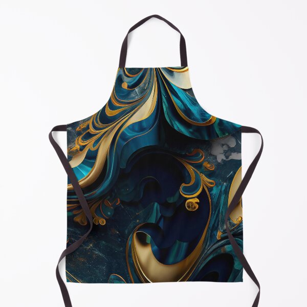 Item preview, Golden Blue and Black Cyber Wave Spherical Design Pattern designed and sold by factory88.