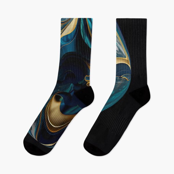 Item preview, Golden Blue and Black Cyber Wave Spherical Design Pattern designed and sold by factory88.