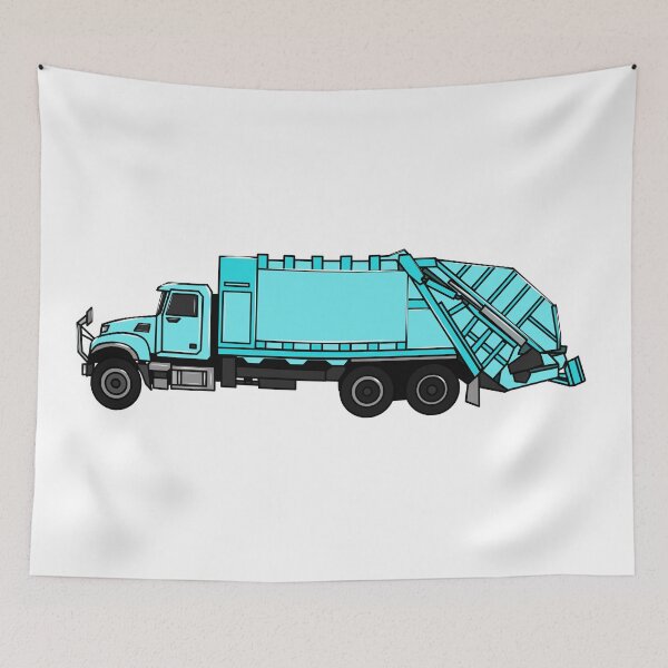 Item preview, Garbage truck cartoon illustration designed and sold by Misscartoon.