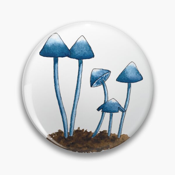 Item preview, Blue Pinkgill Mushroom Watercolour White designed and sold by Nicky Rollings.