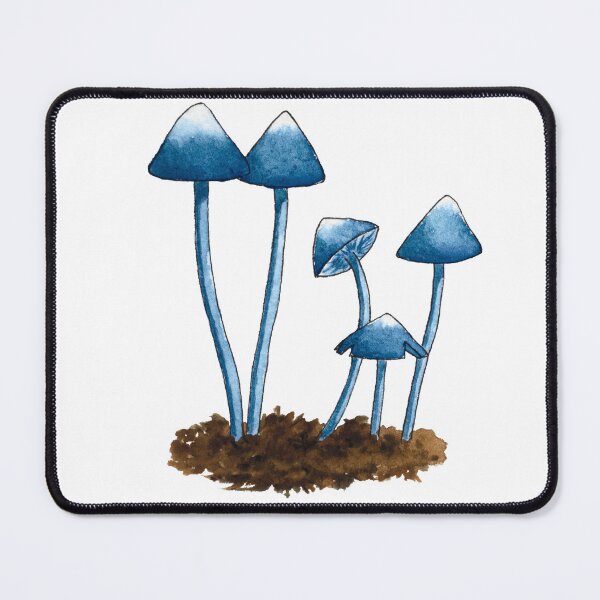 Item preview, Blue Pinkgill Mushroom Watercolour White designed and sold by Nicky Rollings.