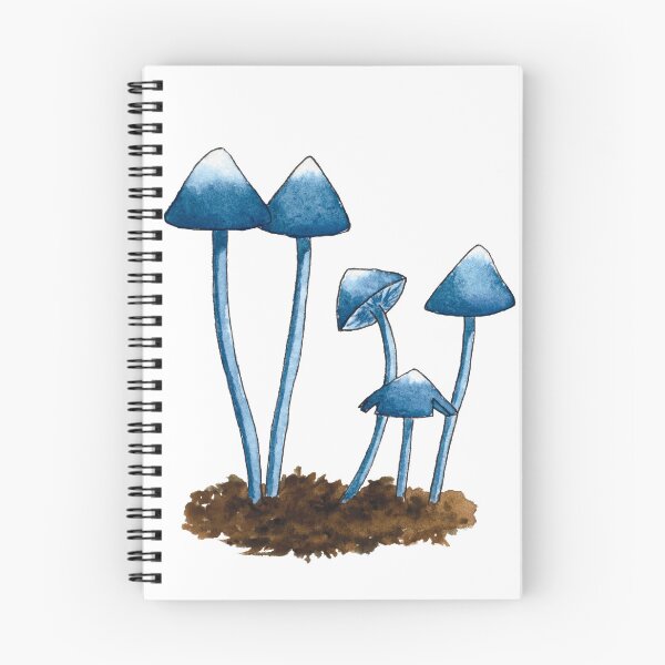Item preview, Blue Pinkgill Mushroom Watercolour White designed and sold by Nicky Rollings.