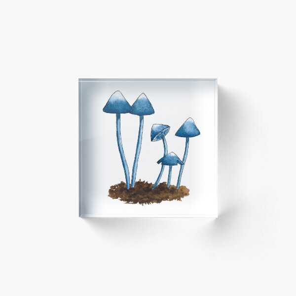 Item preview, Blue Pinkgill Mushroom Watercolour White designed and sold by Nicky Rollings.