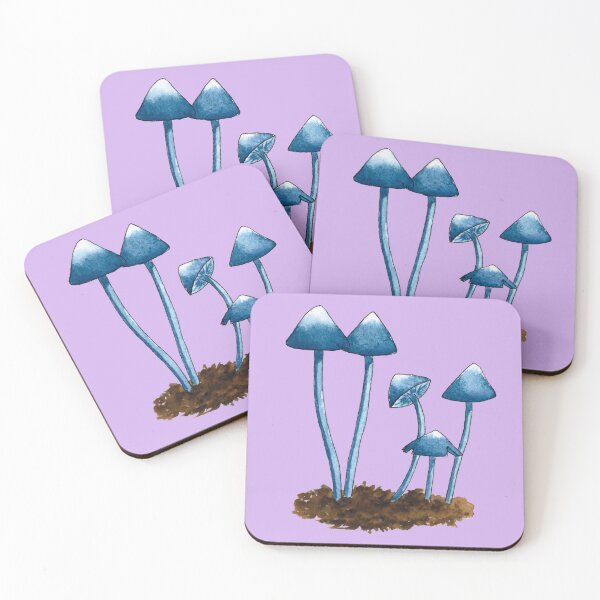 Item preview, Blue Pinkgill Mushroom Watercolour Coloured designed and sold by Nicky Rollings.