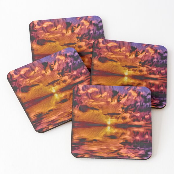Item preview, Beautiful painted abstract sunset designed and sold by OneUpArtDesigns.