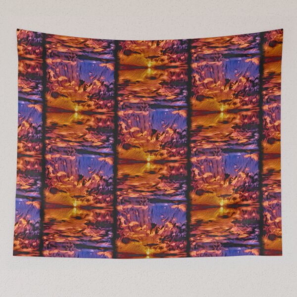 Item preview, Beautiful painted abstract sunset designed and sold by OneUpArtDesigns.