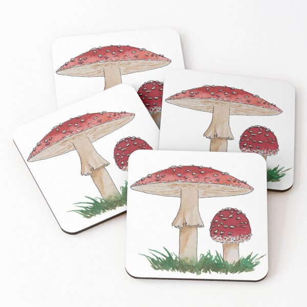 Item preview, Fly Amanita Mushroom Watercolor White designed and sold by Nicky Rollings.