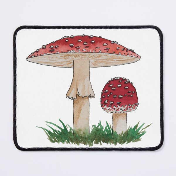 Item preview, Fly Amanita Mushroom Watercolor White designed and sold by Nicky Rollings.
