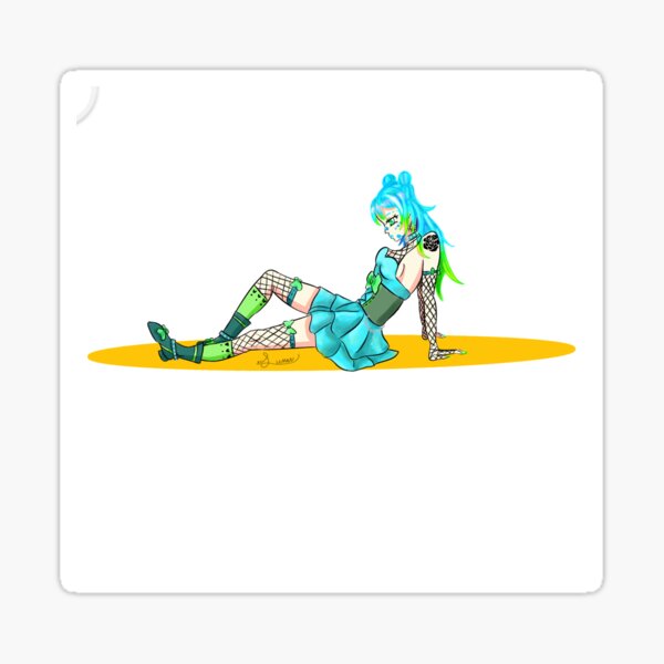 Anime Girl with Blue Hair Sticker