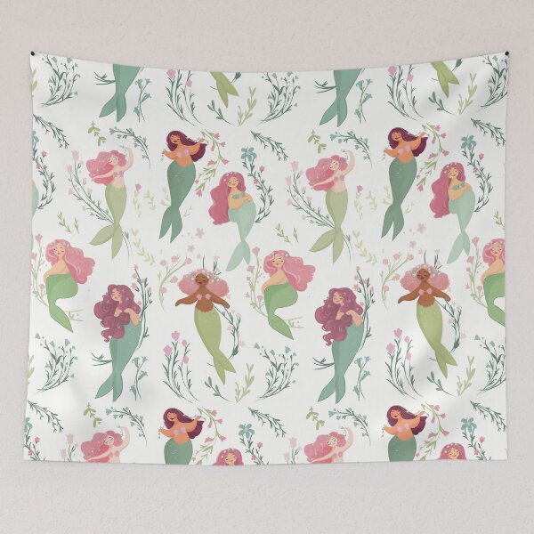 Item preview, Floral Mermaids illustration  designed and sold by Artofstephmarie.
