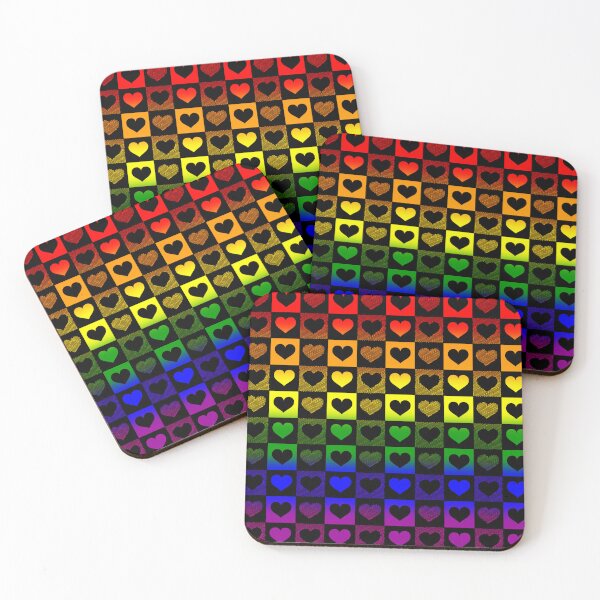 Item preview, Rainbow Heart Checkers designed and sold by BeJolley.