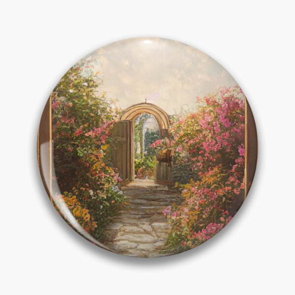 Item preview, Vintage Spanish Villa Home Arch Doorway Interior with Flower Garden View at Midday designed and sold by bryanchvzz.