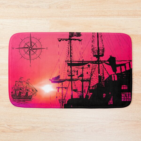 Item preview, Red Skies Pirate Ship designed and sold by Edenglow Prints & Peculiars.