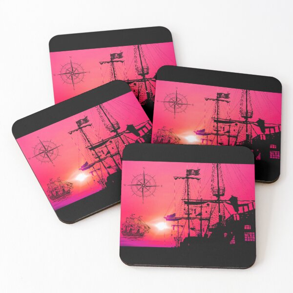 Item preview, Red Skies Pirate Ship designed and sold by Edenglow Prints & Peculiars.