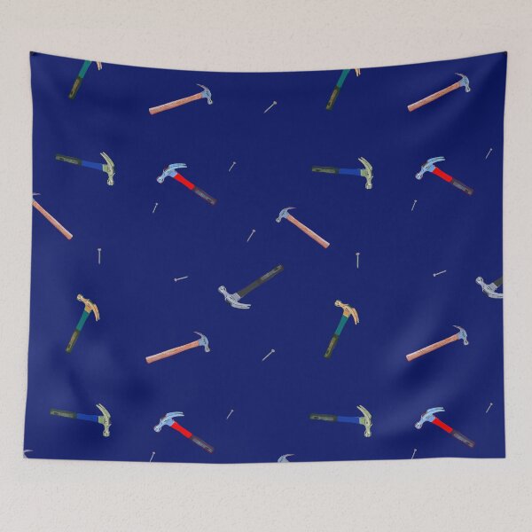 Item preview, Hammer and nails patttern- Blue -  Available on socks mugs shirts stickers and more designed and sold by Dude  Stuff.
