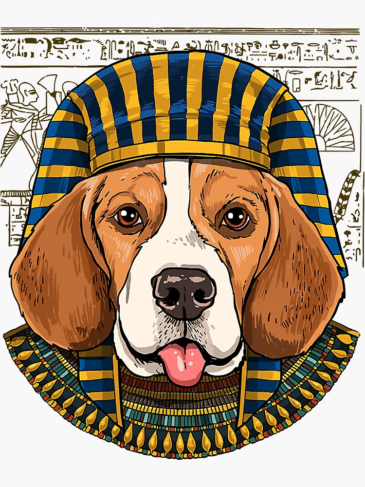 "Beagle Egyptian Pharaoh Historian Archaeologist Dog" Sticker for Sale
