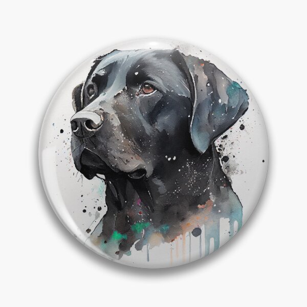 Artikelvorschau, Aquarellmalerei eines schwarzen Labradors entworfen und verkauft von EnjoyingLifeJoy.