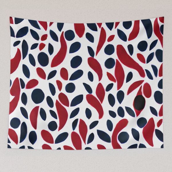 Aperçu de l'œuvre Floral abstrait rouge et noir créée et vendue par Poetic Patterns Studio.