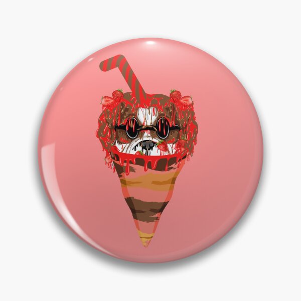 Item preview, grime art chocolate dog strawberry ice cream illustration designed and sold by AmsaOza.