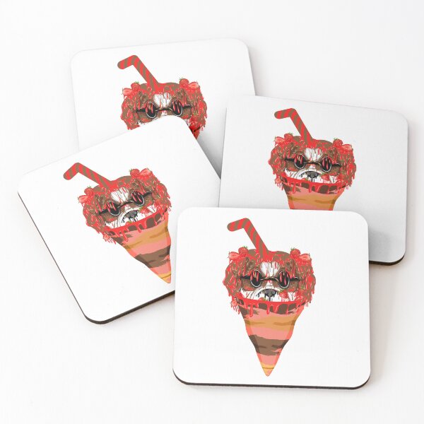 Item preview, grime art chocolate dog strawberry ice cream illustration designed and sold by AmsaOza.