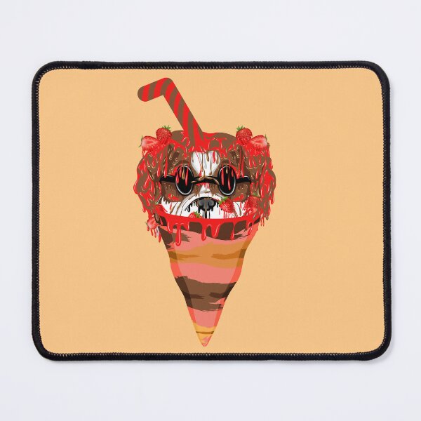 Item preview, grime art chocolate dog strawberry ice cream illustration designed and sold by AmsaOza.