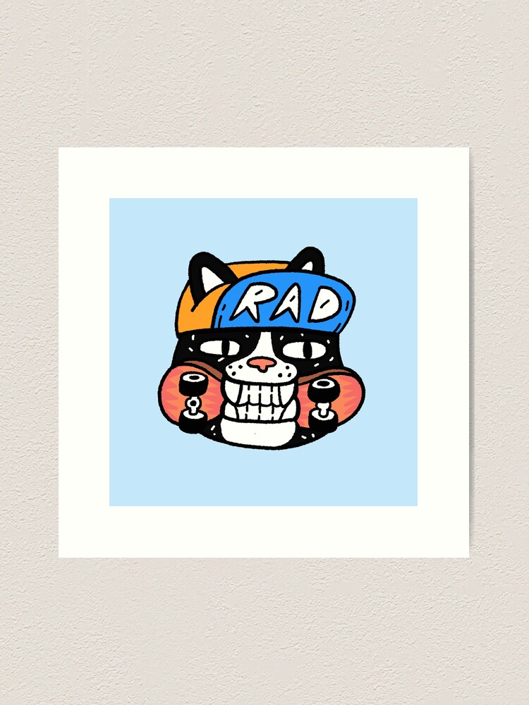 Alternate view of Rad Cat Skate or Die Art Print