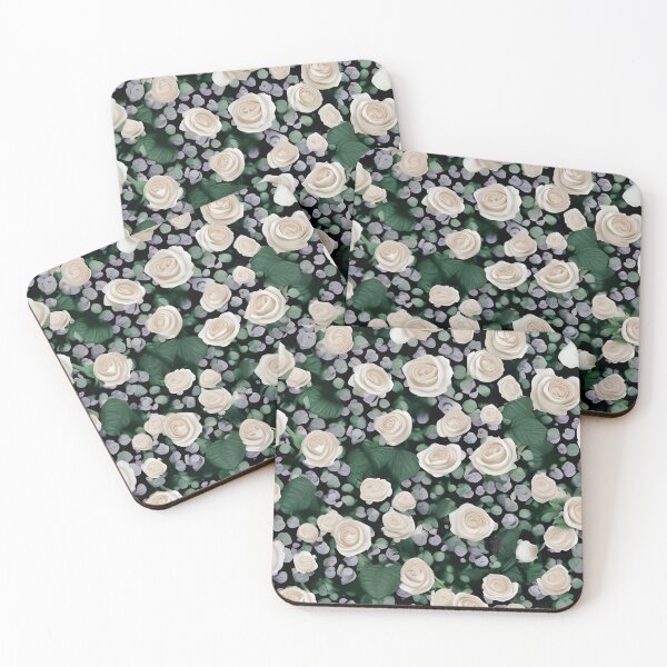 Item preview, White rose pattern designed and sold by Cheekygringo.