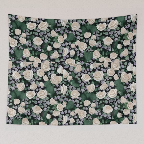 Item preview, White rose pattern designed and sold by Cheekygringo.