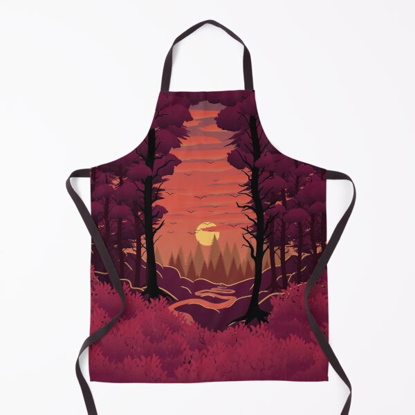 Item preview, Reddish forest at sunset, vector illustration designed and sold by UliBlackbird.