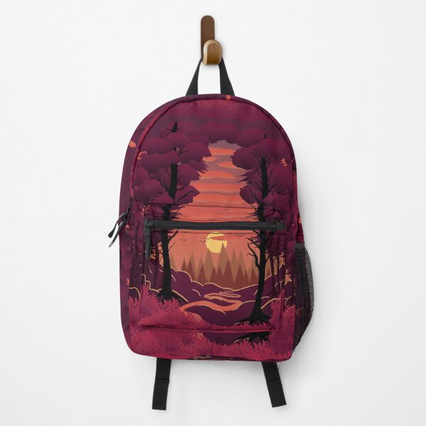 Item preview, Reddish forest at sunset, vector illustration designed and sold by UliBlackbird.