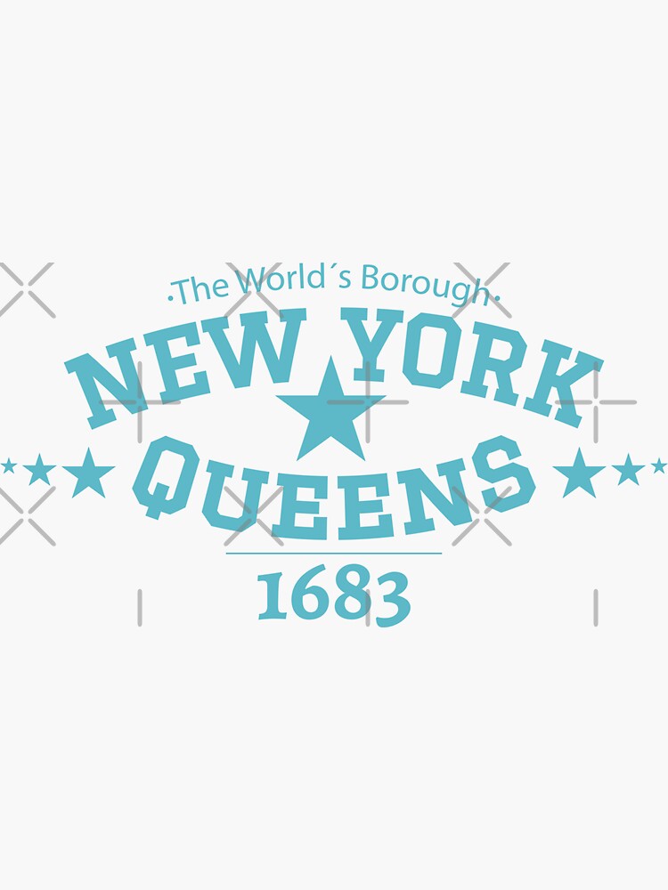 "New York Queens, Queens lettering, Queens college style logo" Sticker