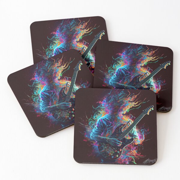 Aperçu de l'œuvre Trippy Guitar Play Jimi Hendrix inspiré de la peinture créée et vendue par UniqueDesignsC.