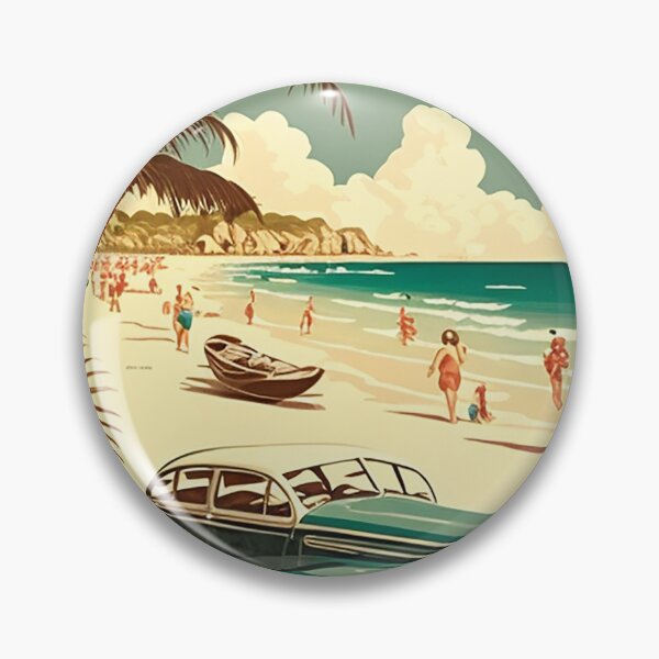 Item preview, Gibraltar Beach Vintage Travel Art Poster designed and sold by OldTravelArt.