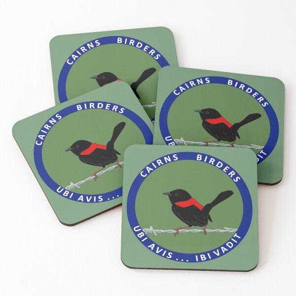 Item preview, Red-backed Fairywren on barbed wire with Cairns Birders Logo designed and sold by CairnsBirders.